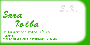 sara kolba business card